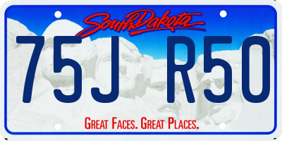 SD license plate 75JR50