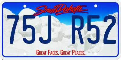 SD license plate 75JR52