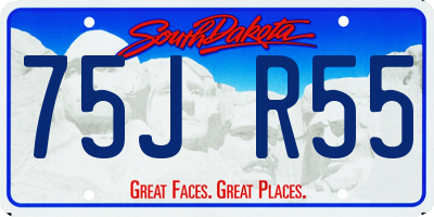 SD license plate 75JR55