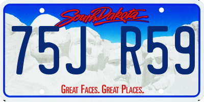 SD license plate 75JR59