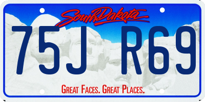 SD license plate 75JR69