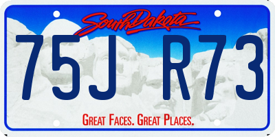 SD license plate 75JR73