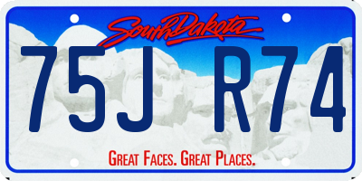 SD license plate 75JR74