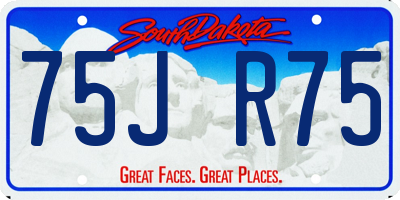 SD license plate 75JR75