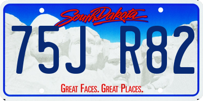 SD license plate 75JR82