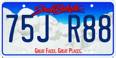 SD license plate 75JR88