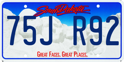 SD license plate 75JR92