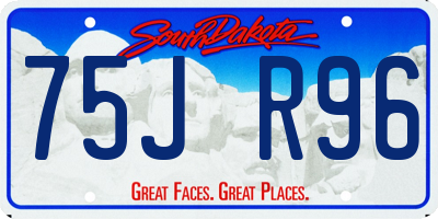 SD license plate 75JR96