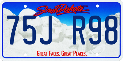 SD license plate 75JR98