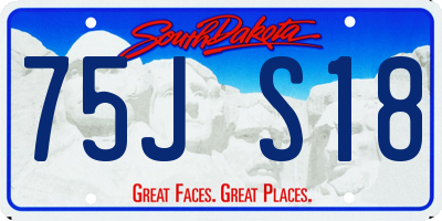 SD license plate 75JS18