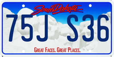 SD license plate 75JS36