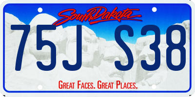 SD license plate 75JS38