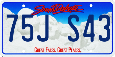 SD license plate 75JS43