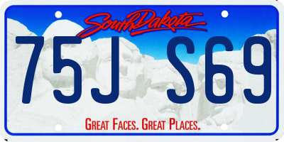 SD license plate 75JS69