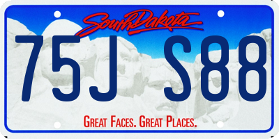 SD license plate 75JS88