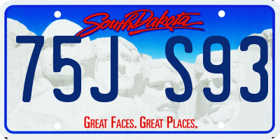 SD license plate 75JS93