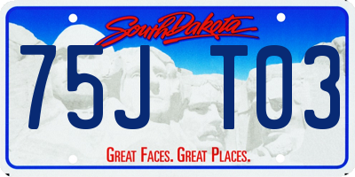 SD license plate 75JT03