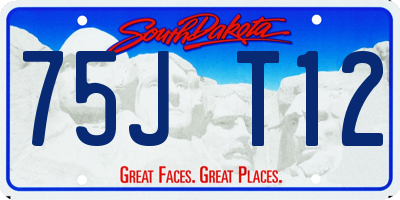 SD license plate 75JT12