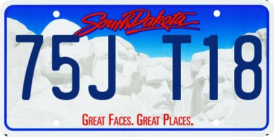 SD license plate 75JT18