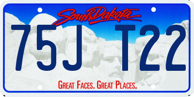 SD license plate 75JT22