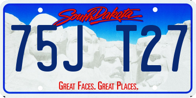 SD license plate 75JT27