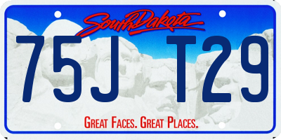 SD license plate 75JT29