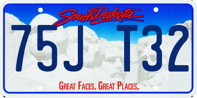 SD license plate 75JT32
