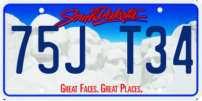 SD license plate 75JT34