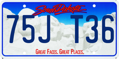 SD license plate 75JT36