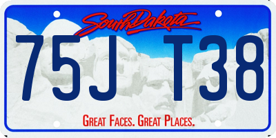 SD license plate 75JT38