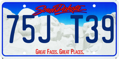 SD license plate 75JT39