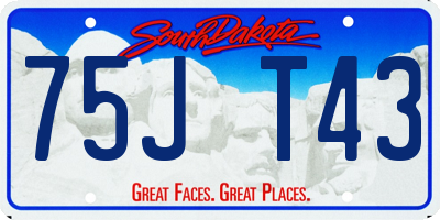 SD license plate 75JT43