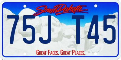 SD license plate 75JT45