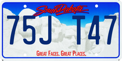 SD license plate 75JT47