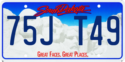 SD license plate 75JT49