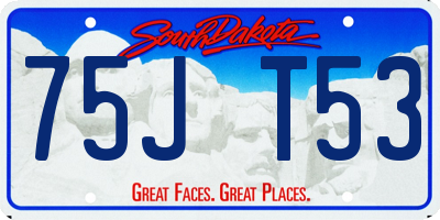 SD license plate 75JT53