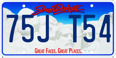 SD license plate 75JT54