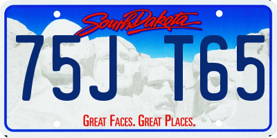 SD license plate 75JT65