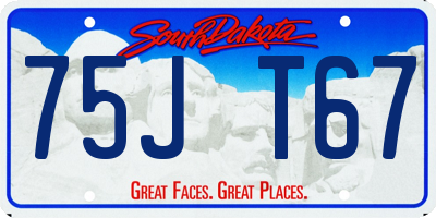 SD license plate 75JT67
