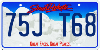 SD license plate 75JT68