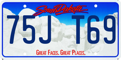 SD license plate 75JT69