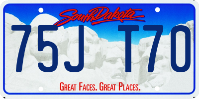 SD license plate 75JT70