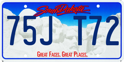SD license plate 75JT72