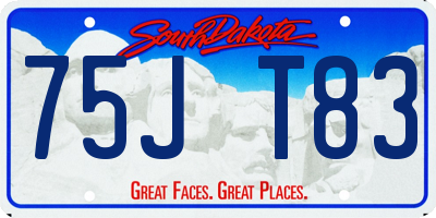 SD license plate 75JT83