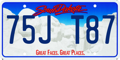 SD license plate 75JT87