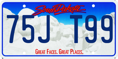 SD license plate 75JT99