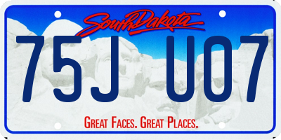 SD license plate 75JU07
