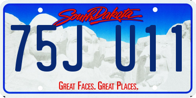 SD license plate 75JU11