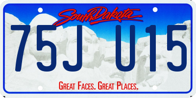 SD license plate 75JU15