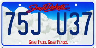 SD license plate 75JU37